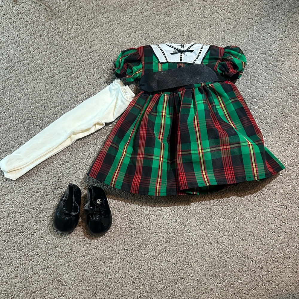 Plaid Green and Red Kids Costume Dress
